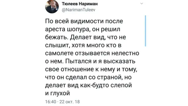 Нариман Түлеевдин посту