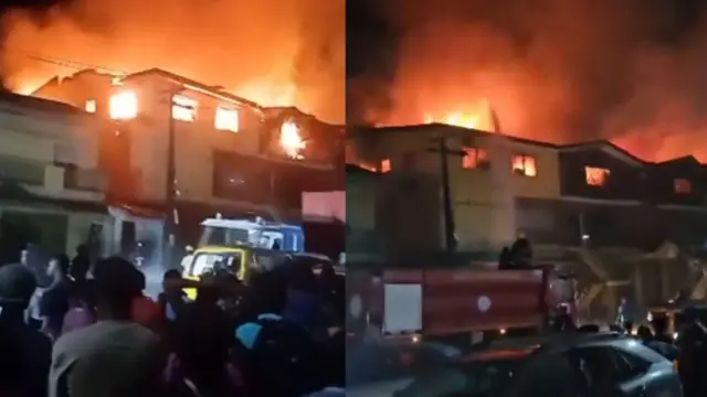 Oge ọkụ na-agba n'ụfọdụ mpaghara ahịa Alaba International dị na Legọs steeti