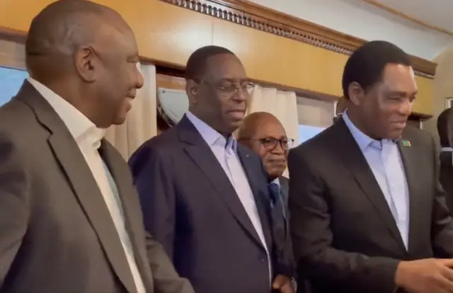 Ba Perezida Ramaphosa, Sall, na Hakainde muri gariyamoshi berekeza i Kyiv