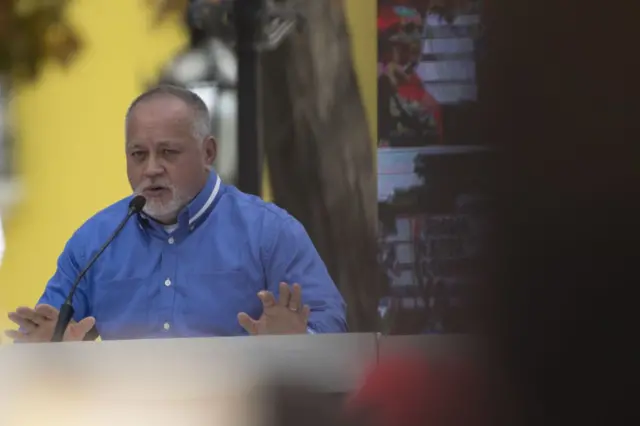 Diosdado Cabello en una rueda de prensa