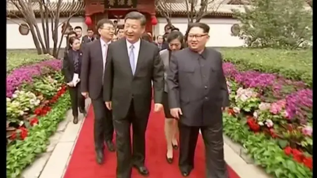 કિમ જોંગ ઉનની ચીનની મુલાકાત દરમિયાન.