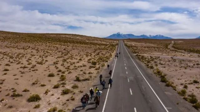 Migrantes na fronteira norte do Chile