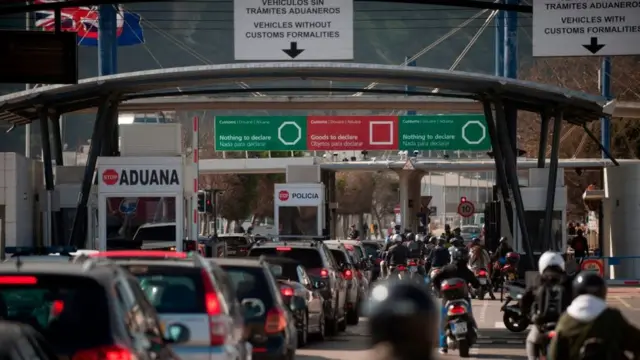 Frontera entre Gibraltar y España.