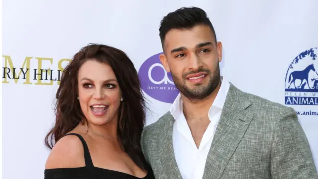Britney Spears (L) and Sam Asghari (R) attend the 2019 Daytime Beauty Awards at The Taglyan Complex on September 20, 2019 in Los Angeles, California