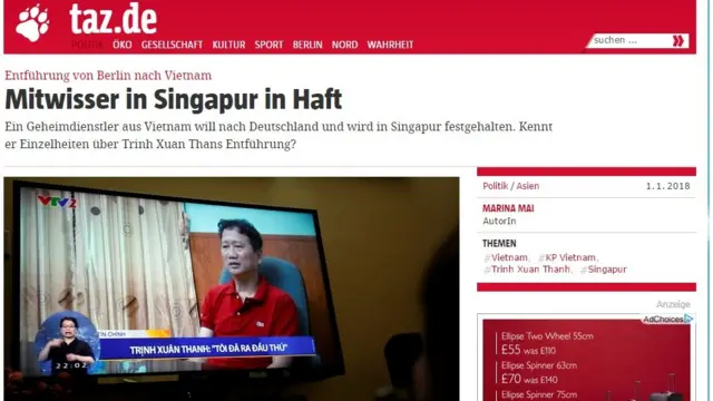 Bài báo của tờ Taz.de, Đức, hôm 1/1/2018