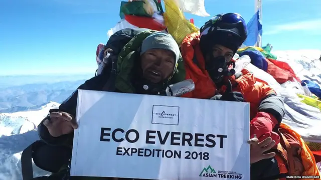 शेरपा दावा शेरिंग याच्याबरोबर एव्हरेस्ट समीटप्रसंगी