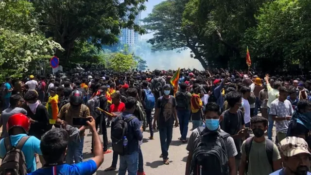 Sri Lanka'da göstericiler