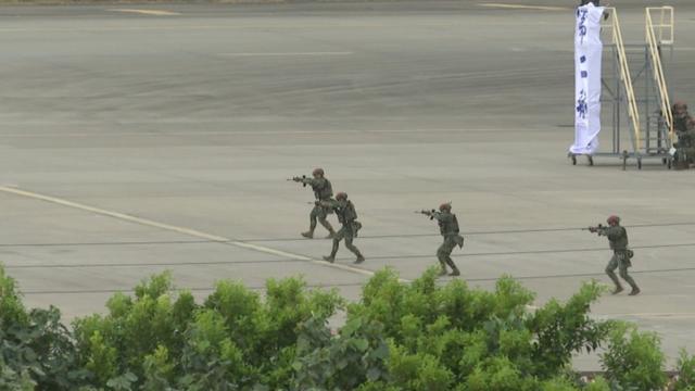 Taiwan soldiers at a civilian airport in military drills to test defences in case China invades