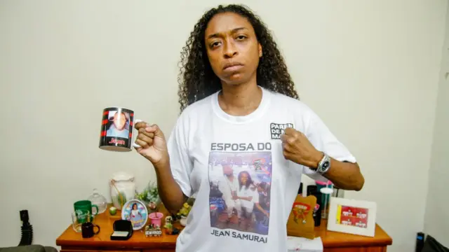 Andrea Rios exigiendo justicia.