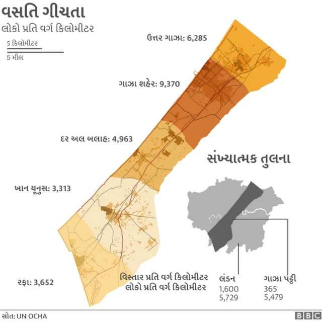 ગાઝા પટ્ટીનો મેપ