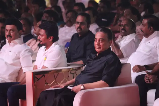 கலைஞர் நூற்றாண்டு விழாவில் கமல் மற்றும் உதயநிதி ஸ்டாலின்