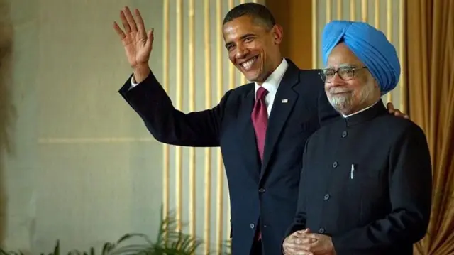 ਅਮਰੀਕਾ ਦੇ ਸਾਬਕਾ ਰਾਸ਼ਟਰਪਤੀ ਬਰਾਕ ਓਬਾਮਾ ਨਾਲ ਮਨਮੋਹਨ ਸਿੰਘ