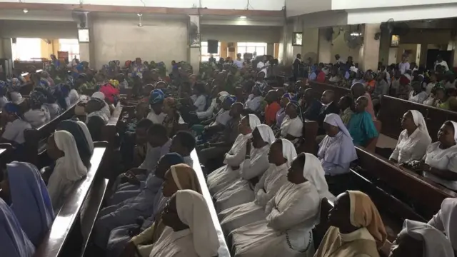 Catholics faithful don gather for Corpus Christi Cathedral Port Harcourt