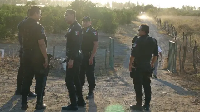 Policias invesitigan un crimen.