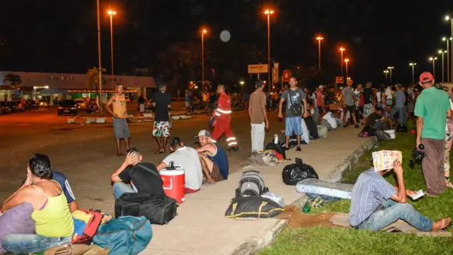 Imigrantes venezuelanos na rua