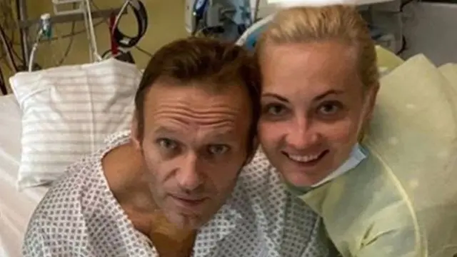 Navalny in hospital bed