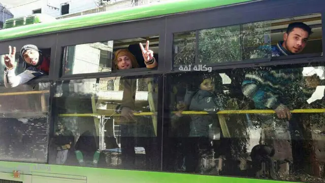 Halep'ten tahliye olanlar