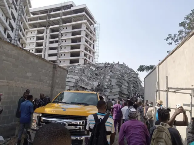 Building collapse in Lagos: Ikoyi 21 storey building collapse for Gerald Road, many trap