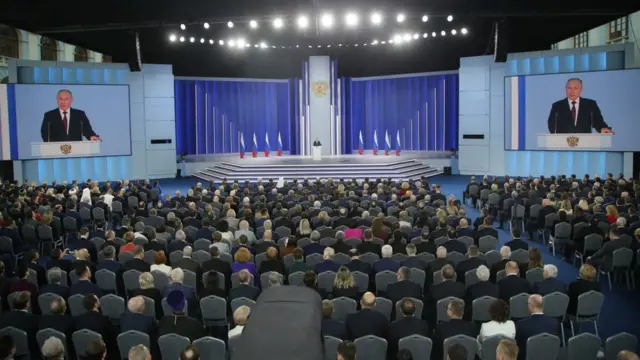 Putin gave his speech in Moscow