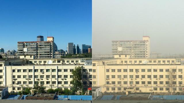 Diferença entre um dia 'comum' e um com névoapokerstarspoluição