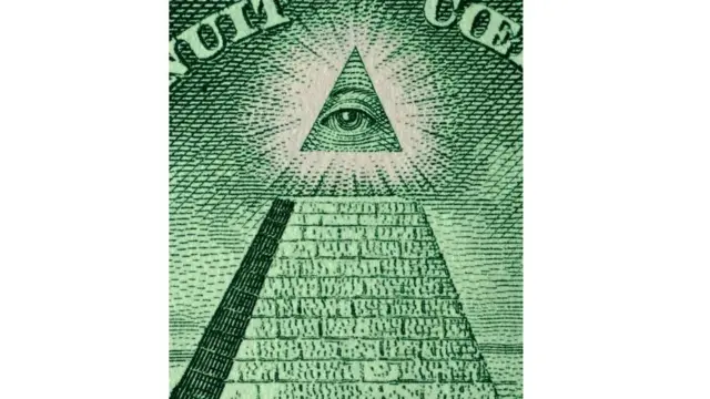 الورقة النقدية الأمريكية من فئة الدولار تظهر عليها صورة عين