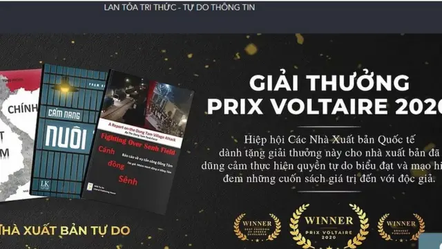Hình ảnh giao diện website của NXB Tự do 'mới'