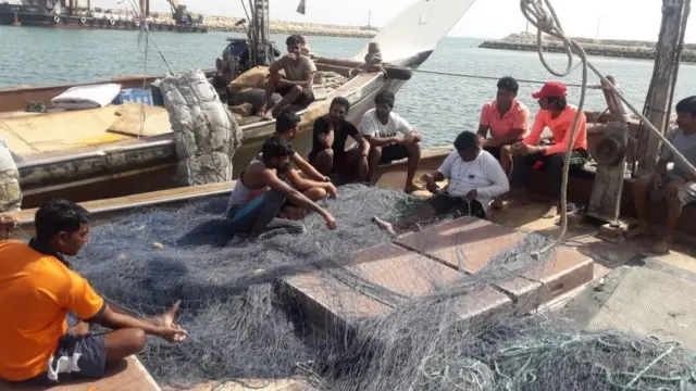 ઈરાનમાં ફસાયેલા માછીમારોની તસવીર