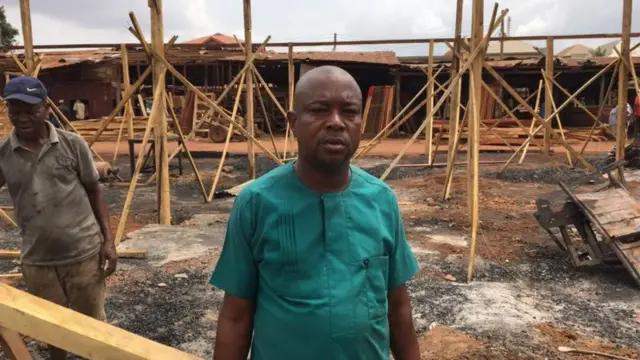 Gilbert Nnaji onye ụlọ ahịa ya gbara ọkụ na-ekele gọọmentị Enugu