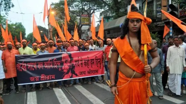 रामनवमी के दौरान एक रैली