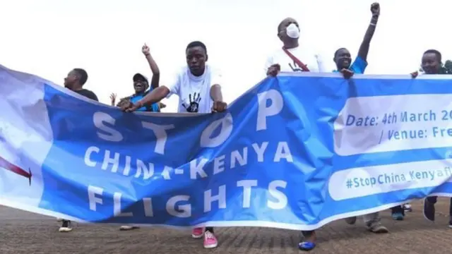 Baadhi ya wakenya wakifanya kampeni kuzuia ndege kutoka China kuingia nchini mwao