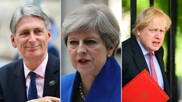 Philip Hammond, Theresa May and Boris Johnson