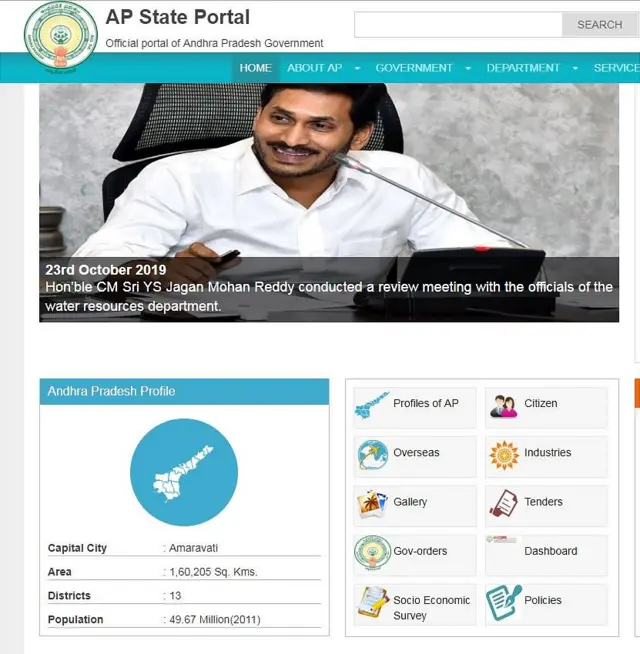 ఆంధ్రప్రదేశ్ రాష్ట్ర అధికారిక వెబ్‌సైట్