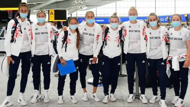 Team GB squad arriving in Tokyo
