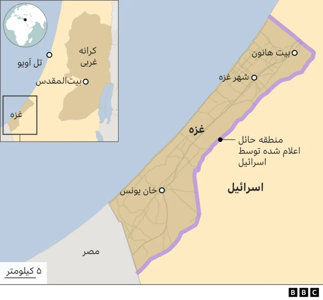 نقشه غزه