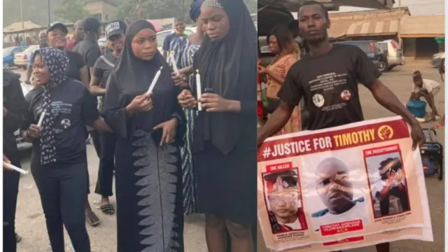 Awọn ọdọ to n se idaro Timothy Adegoke