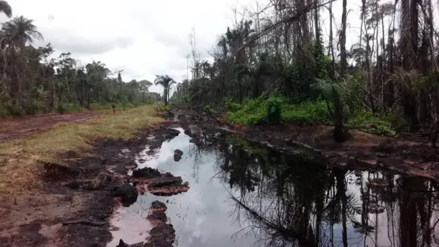 Oil spill site for Odau community