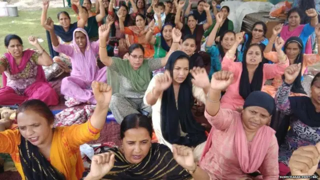 ਆਂਗਨਵਾੜੀ ਵਰਕਰਾਂ ਦਾ ਧਰਨਾ