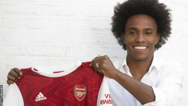 Muri Arsenal Willian ahasanze David Luiz w'iwabo muri Brazil na we wahoze akinira Chelsea