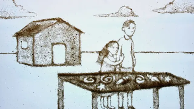 Mary y padre vendiendo fósiles