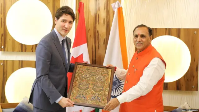 વિજય રૂપાણી અને જસ્ટીન ટ્રુડો