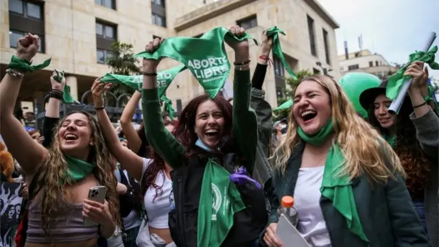 Des femmes lors d'une manifestation pour l'avortement