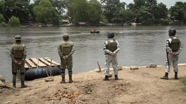 La Guardia Nacional vigila la frontera sur de México