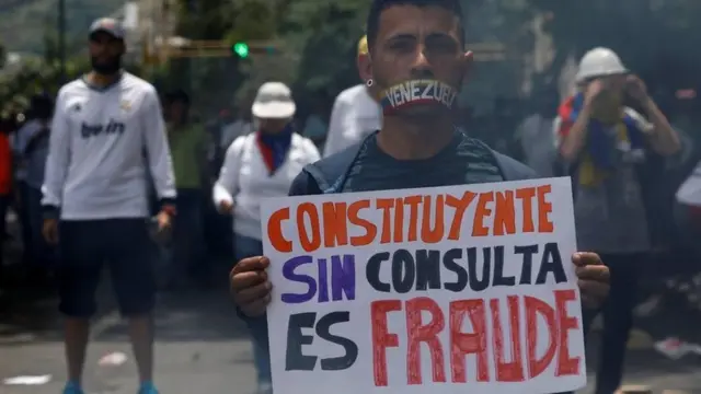 Protesto contra a Assembleia Constituinte na Venezuela