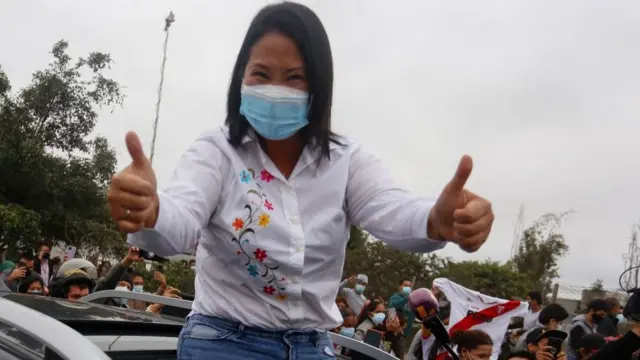 Keiko Fujimori tras votar el pasado 6 de junio.