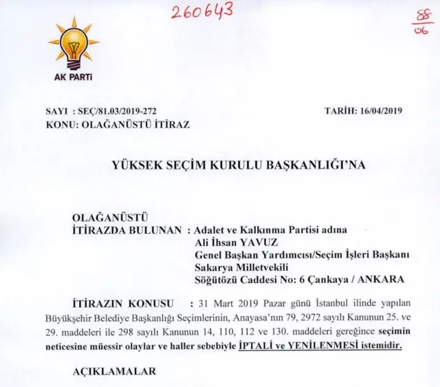 AKP İstanbul dilekçe