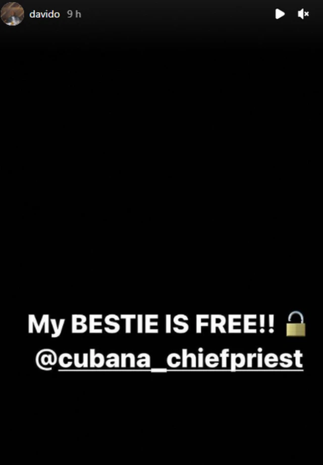 Davido Instagram post on Cubana Chief Priest release