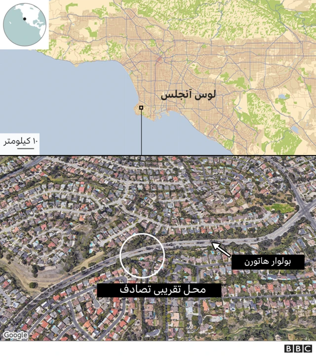 محل تصادف تایگر وودز