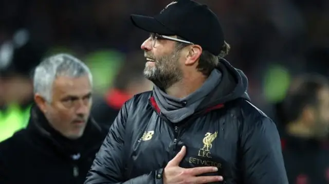 مورینیو زیر سایه یورگن کلوپ، سرمربی لیورپول و پپ گواردیولا، سرمربی منچستر سیتی قرار گرفته است