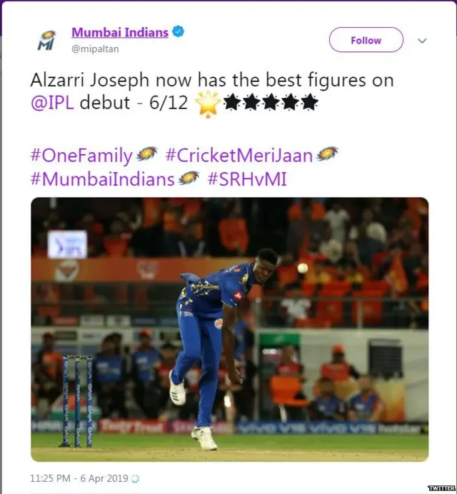 Mumbai Indians Tweet