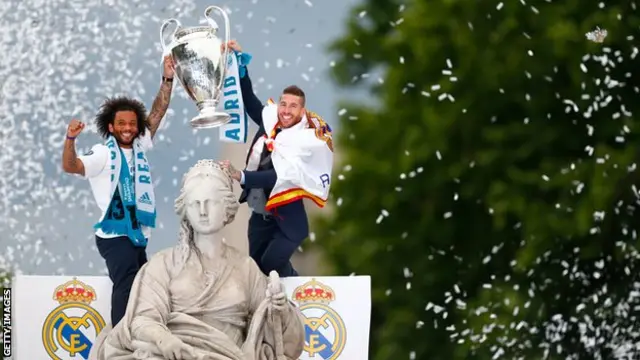 Captain Sergio Ramos and Marcelo led celebrations in Madrid